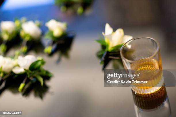 whiskey and roses - funeral wake stock pictures, royalty-free photos & images