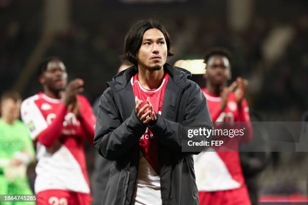 Takumi MINAMINO of Monaco during the Ligue 1 Uber Eats match between Toulouse Football Club and Association Sportive de Monaco Football Club at...