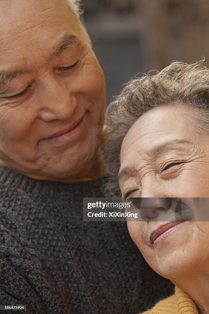 Close Up Portrait of Romantic Senior Couple