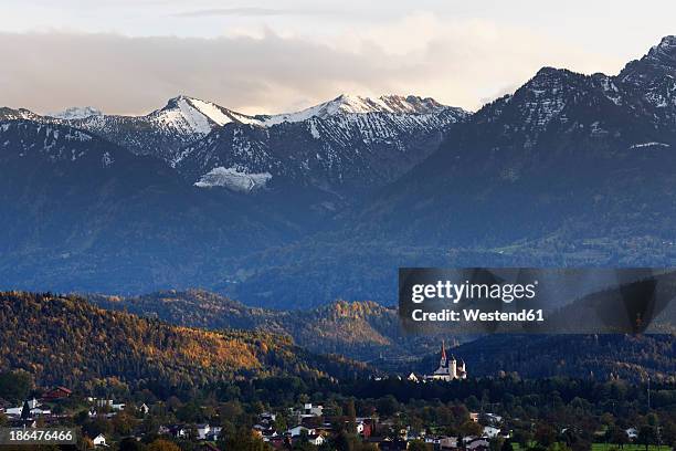 austria,vorarlberg, view of fortified liebfrauenbergkirche - rankweil stock pictures, royalty-free photos & images