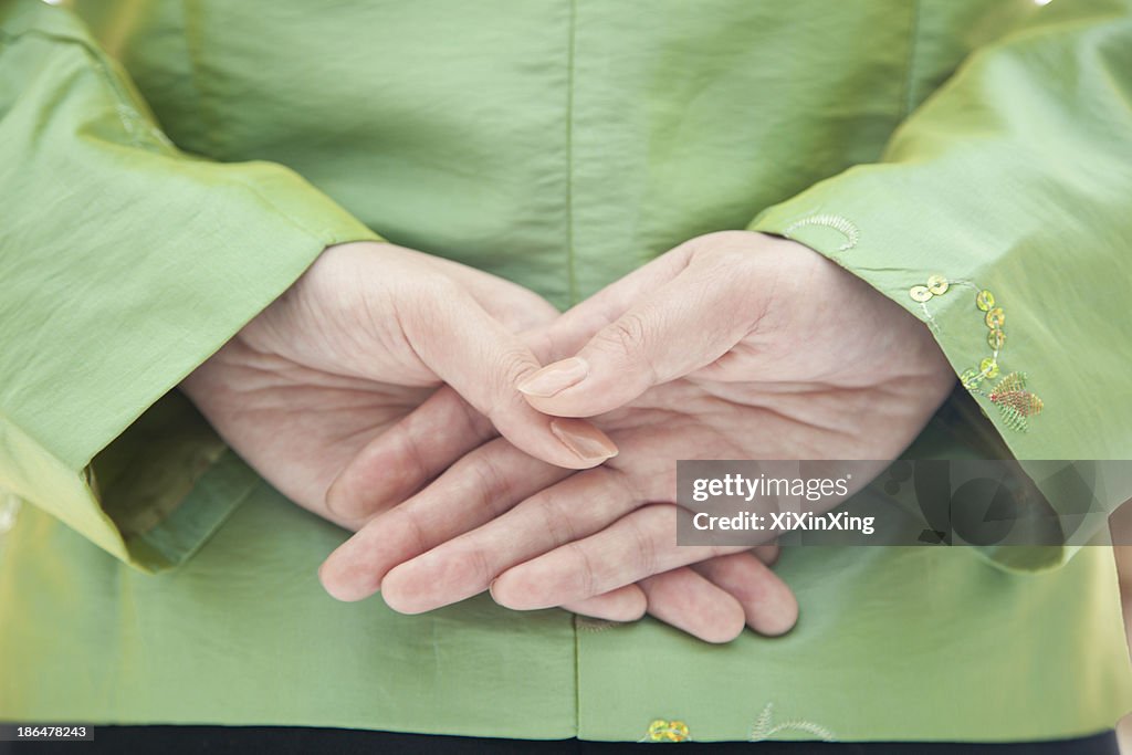 Restaurant/Hotel Hostess, Close-up on Hands