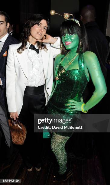 Bella Freud and Lily Allen attend the UNICEF UK Halloween Ball hosted by Jemima Khan, raising vital funds for UNICEF's work for children affected by...