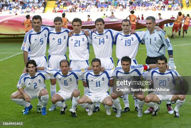 June 25: Greece Team Group before the UEFA Euro 2004 Quarter Final match between France and Greece at Jose Alvalade Stadium on June 25, 2004 in...