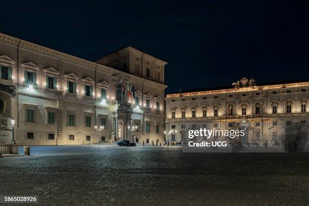 Quirinal Palace, official residence of the President of the Italian Republic. Consulta Palace, Constitutional Court of the Italian Republic. Rome,...