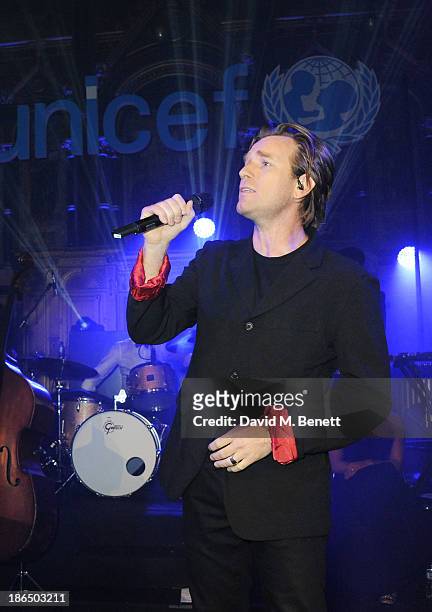 Ewan McGregor performs at the UNICEF UK Halloween Ball hosted by Jemima Khan, raising vital funds for UNICEF's work for children affected by the...