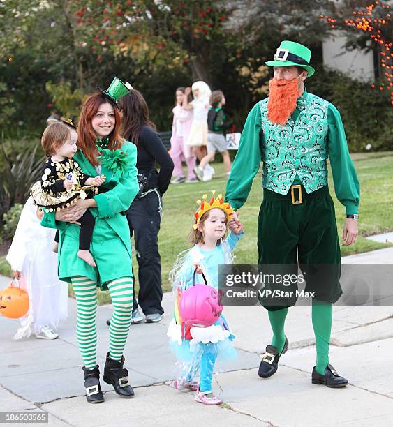 Keeva Denisof, Alyson Hannigan, Satyana Marie Denisof and Alexis Denisof are seen on October 31, 2013 in Los Angeles, California.