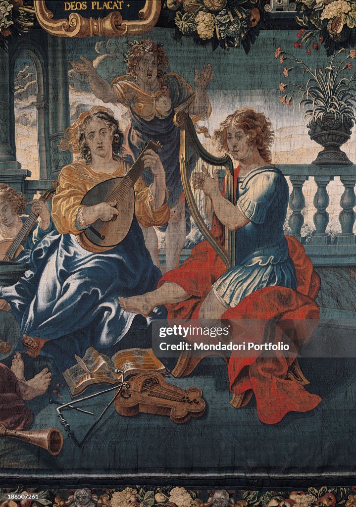 Liberal Arts. Music, by Bruges Manifacture, 1665 - 1670, 17th Century, woll and silk tapestry, with a warp made of 7 threads per cm