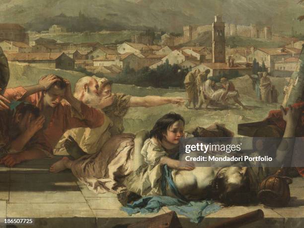 Italy, Veneto, Padua, Este, Cathedral of Santa Tecla, Detail, In the foreground the young Saint cries and fearlessly hugs a body affected by the...