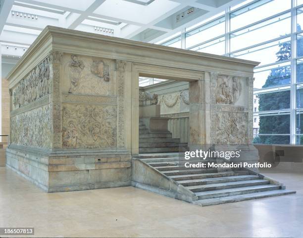 Italy, Latium, Rome, Whole artwork view, Foreshortened view with the rectangular podium with figured panels decorated with plant motifs and stories...