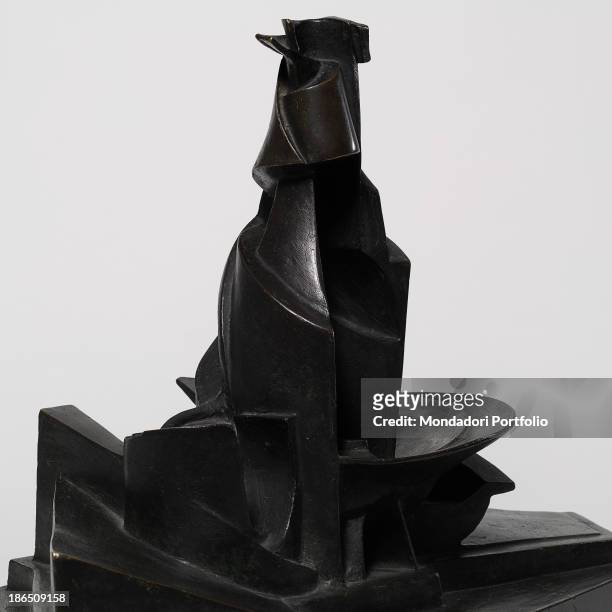 Italy, Lombardy, Milan, Museo del Novecento, Detail, The dynamism of a bottle and its interaction with the surrounding space are represented through...