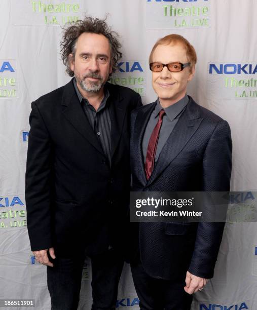 Director Tim Burton and composer Danny Elfman attend Danny Elfman's Music from the films of Tim Burton at Nokia Theatre L.A. Live on October 31, 2013...