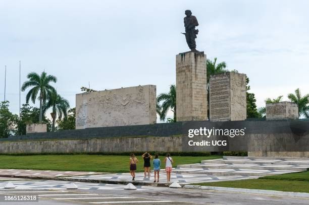 Santa Clara, Cuba, Sculptural Ensemble and Memorial to Commander Ernesto Che Guevara. A small group of female tourists visiting the National Monument...