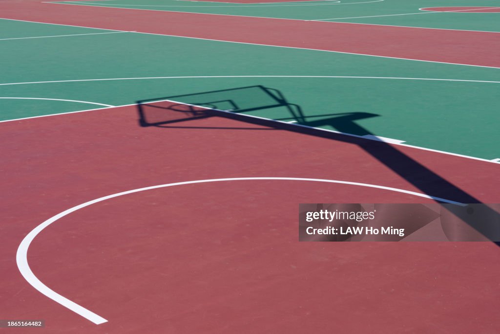 Unoccupied basketball court