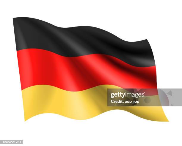 germany - vector waving realistic flag. flag of germany isolated on white background - german flag stock illustrations