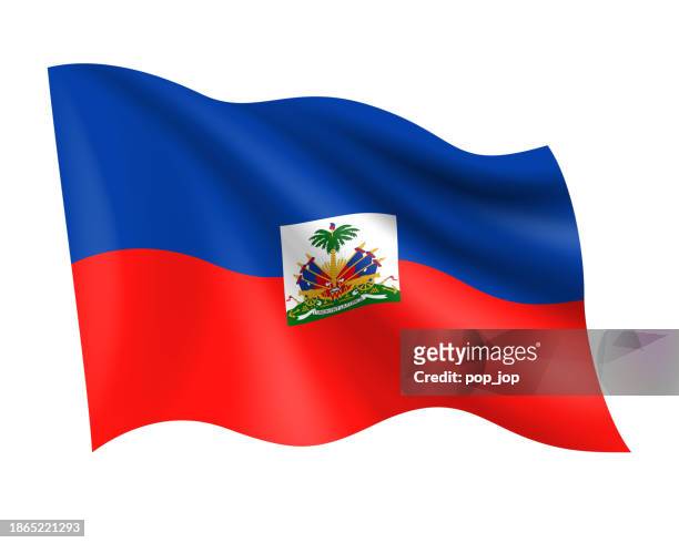 haiti - vector waving realistic flag. flag of haiti isolated on white background - hispaniola stock illustrations