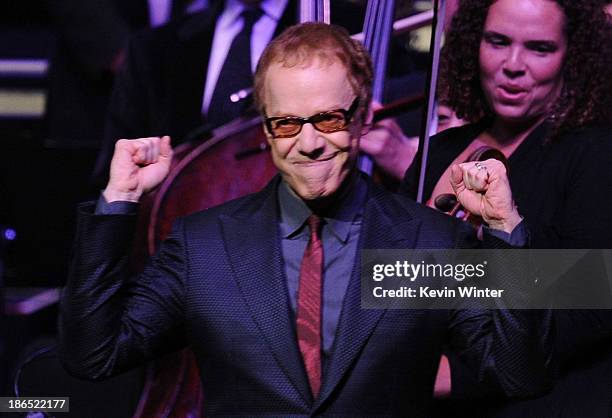 Singer/composer Danny Elfman performs onstage during Danny Elfman's Music from the films of Tim Burton at Nokia Theatre L.A. Live on October 31, 2013...