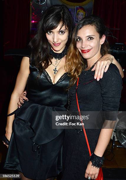 Comedians Vanessa Guide from TV serie 'No Limit' and Lise Schreiber TV serie 'Dos au Mur' attend the 'Glamoween' Party Hosted By The Missionnaires At...