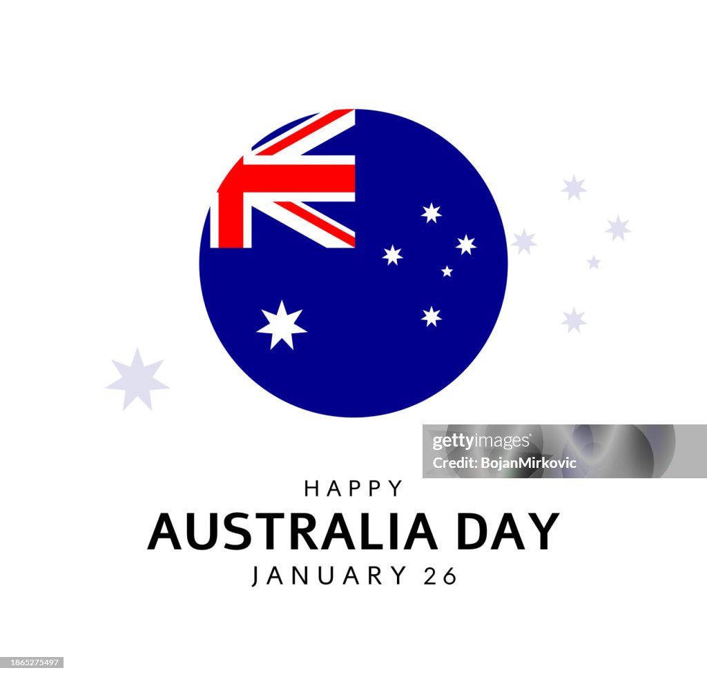 Australia Day card, background design. January 26. Vector