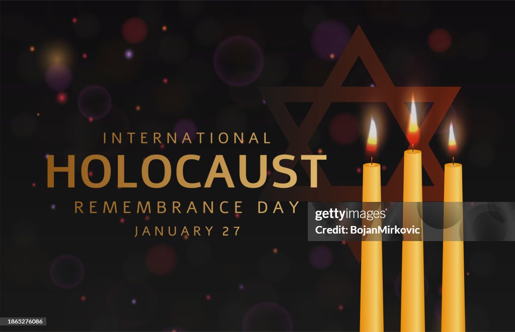 Hintergrund zum Holocaust-Gedenktag, Bannerdesign. Vektor