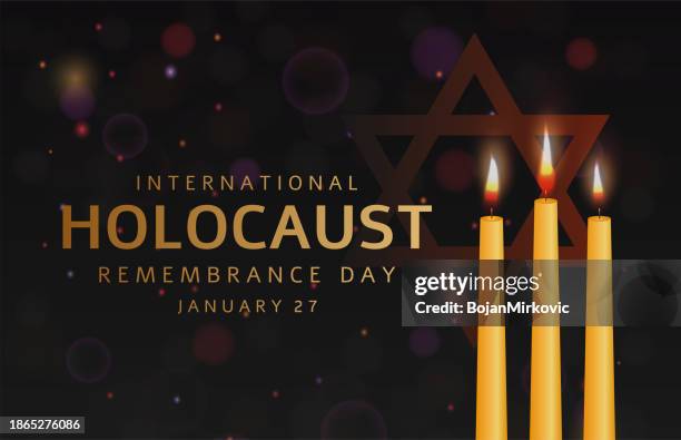 ilustrações, clipart, desenhos animados e ícones de fundo do dia da lembrança do holocausto, design de banner. vetor - dia-da-memória-do-holocausto