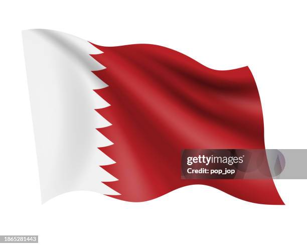 qatar - vector waving realistic flag. flag of qatar isolated on white background - qatari flag stock illustrations