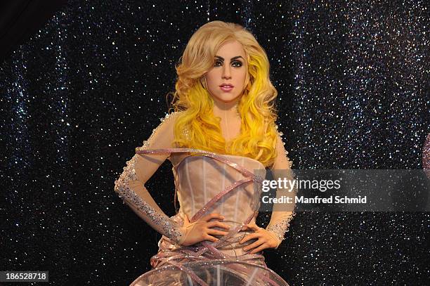 General view of waxfigure of Lady Gaga is seen at Madame Tussauds on October 29, 2013 in Vienna, Austria.