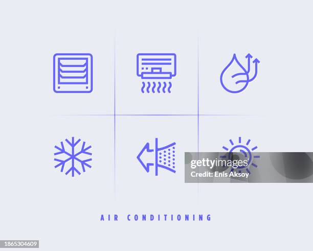 air conditioning icons - air duct stock illustrations