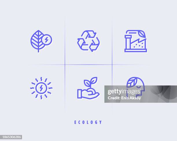 ecology icons - solid waste management stock illustrations