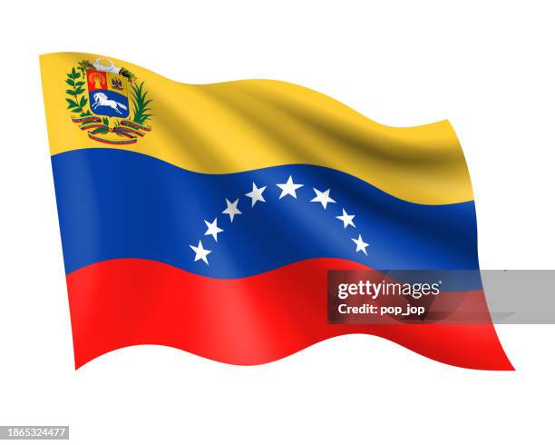 venezuela - vector waving realistic flag. flag of venezuela isolated on white background - venezuelan culture stock illustrations