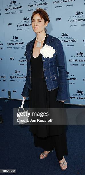 Actress Carrie-Anne Moss attends the 2003 IFP Independent Spirit Awards on March 22, 2003 in Santa Monica, California.