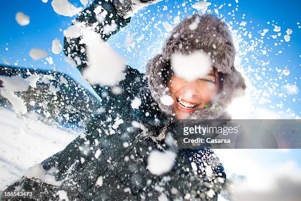 snowball fight - snowball stock pictures, royalty-free photos & images
