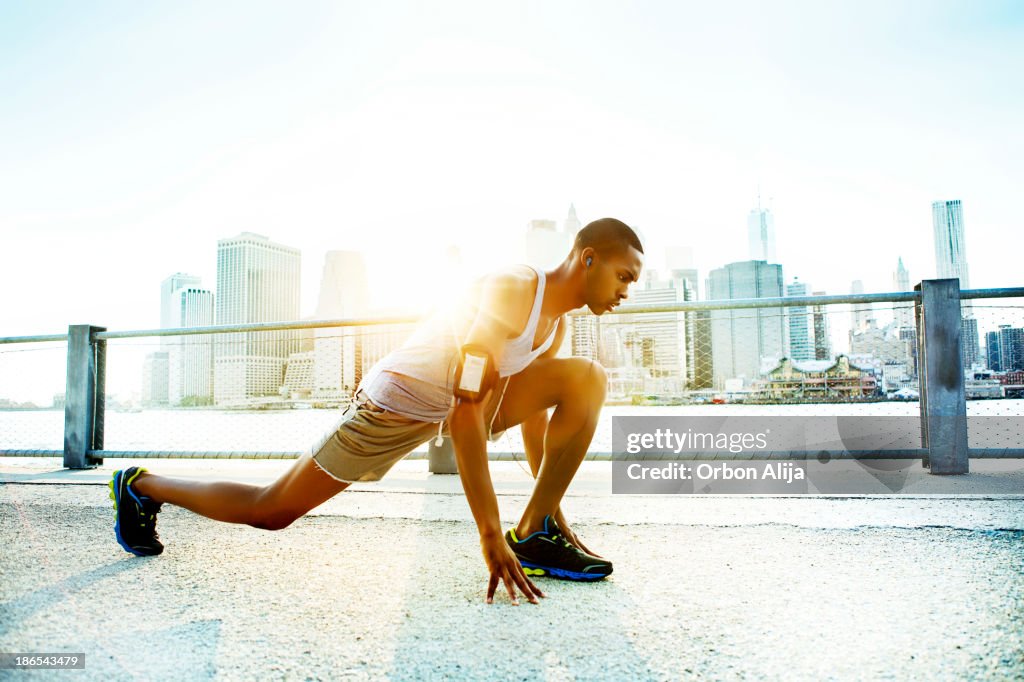 Man running in New York