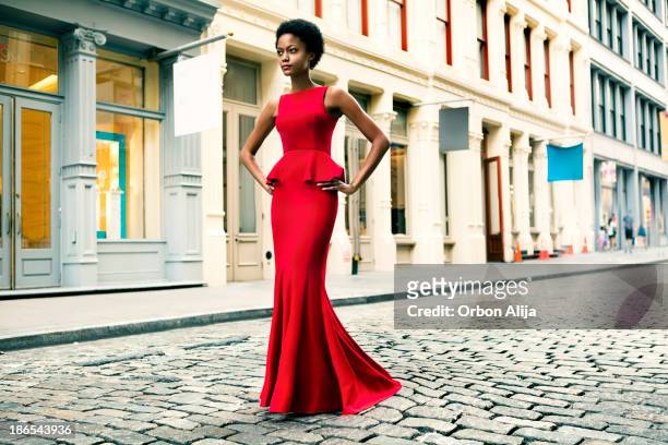 ニューヨーク市のファッション - red dress ストックフォトと画像