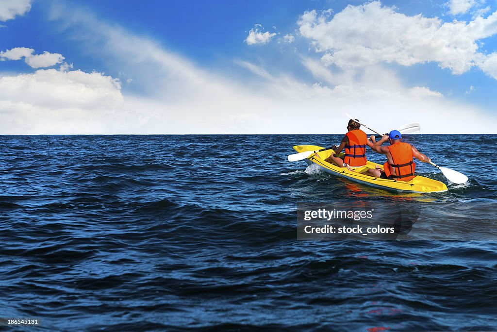 Amici canoa viaggio