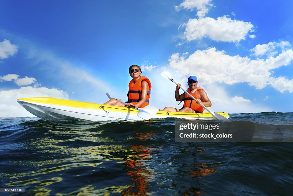 Relaxing in canoe