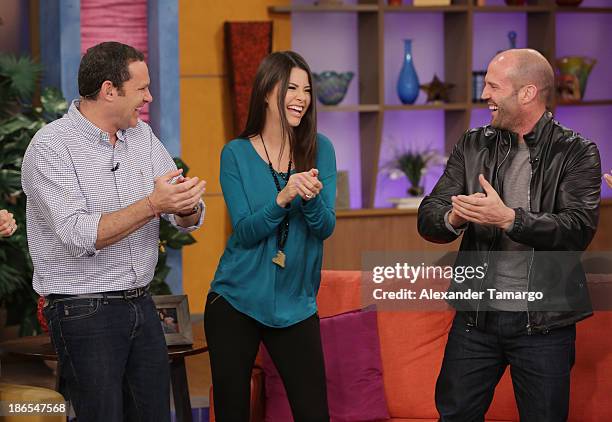 Alan Tacher, Ana Patricia Gonzalez and Jason Statham make an appearance on the set of Univision's "Despierta America" to prmote the movie "Homefront"...