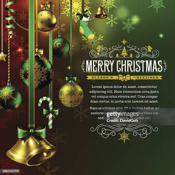 christmas background - new years gold streamer stock illustrations