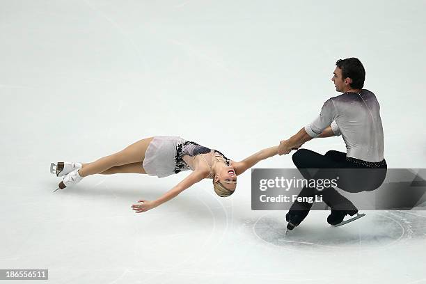 Alexa Scimeca and Chris Knierim of United States skate in the Pairs Short Program during Lexus Cup of China ISU Grand Prix of Figure Skating 2013 at...