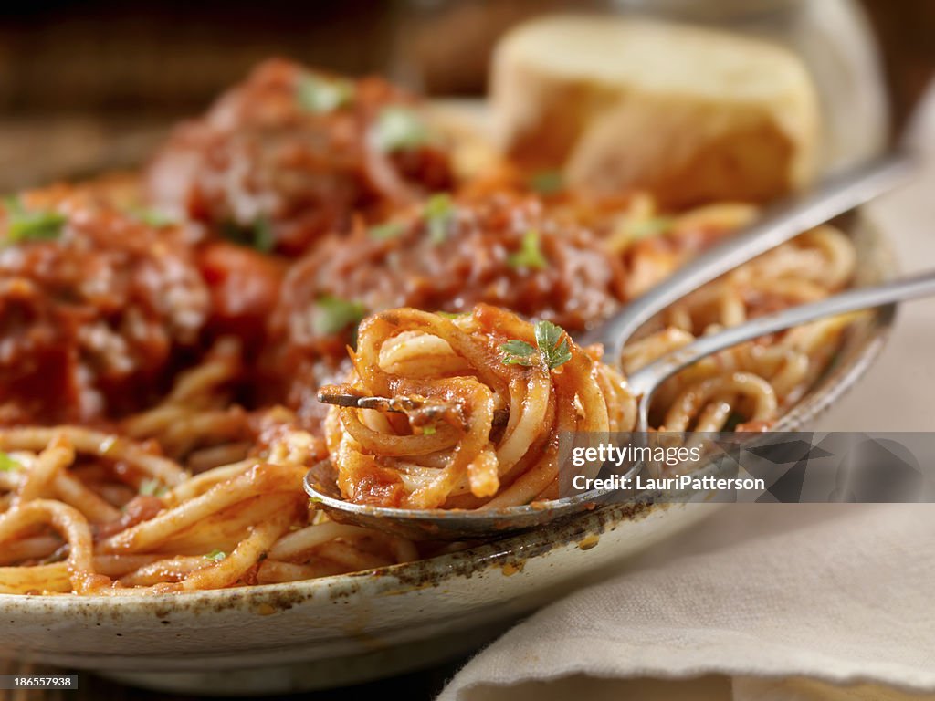 Spaghetti with Large Meatballs