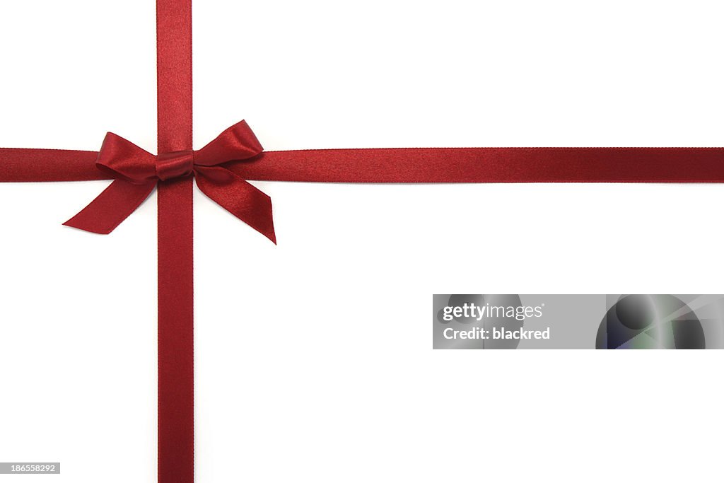 Presente com Laço de Fita vermelho &