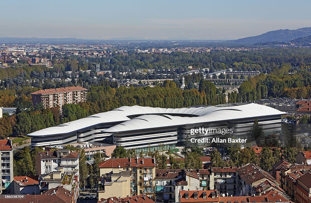 Skyline of Turin with new University campus
