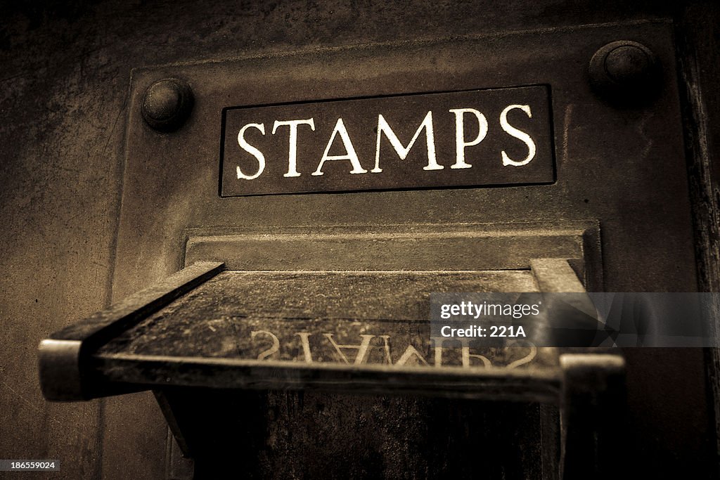 Vintage stamp vending machine