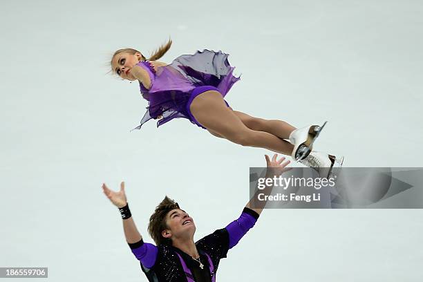 Anastasia Martiusheva and Alexei Rogonov of Russia skate in the Pairs Short Program during Lexus Cup of China ISU Grand Prix of Figure Skating 2013...