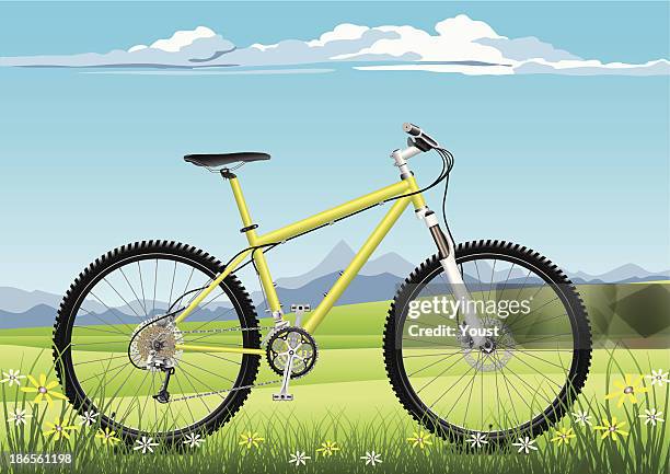 nature bike vacations - pedal stock illustrations