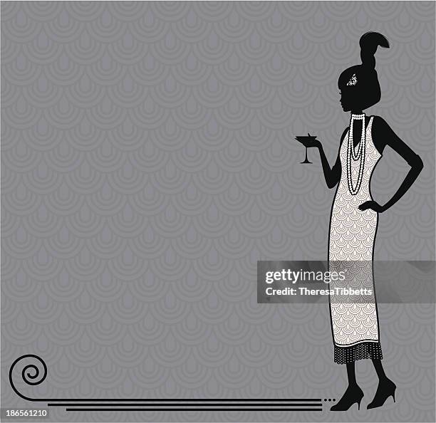 christmas party flapper - 1920s stock illustrations