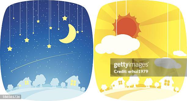 day and night - day and night image series stock illustrations