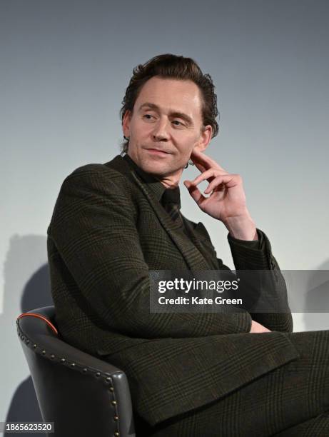 Tom Hiddleston attends the finale screening and Q&A for Marvel Studios' "Loki – Season 2" at The Ham Yard Hotel on December 18, 2023 in London,...