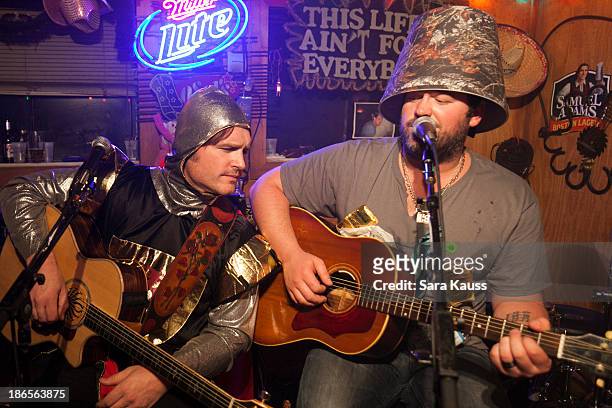 Jerrod Niemann and Lee Brice perform at the T.J. Martell Foundation's Battle for the Bones for the Linds Sarcoma Fund at Losers Bar & Grill on...