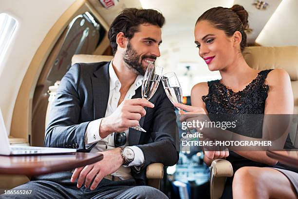 business pasion - first class plane stockfoto's en -beelden