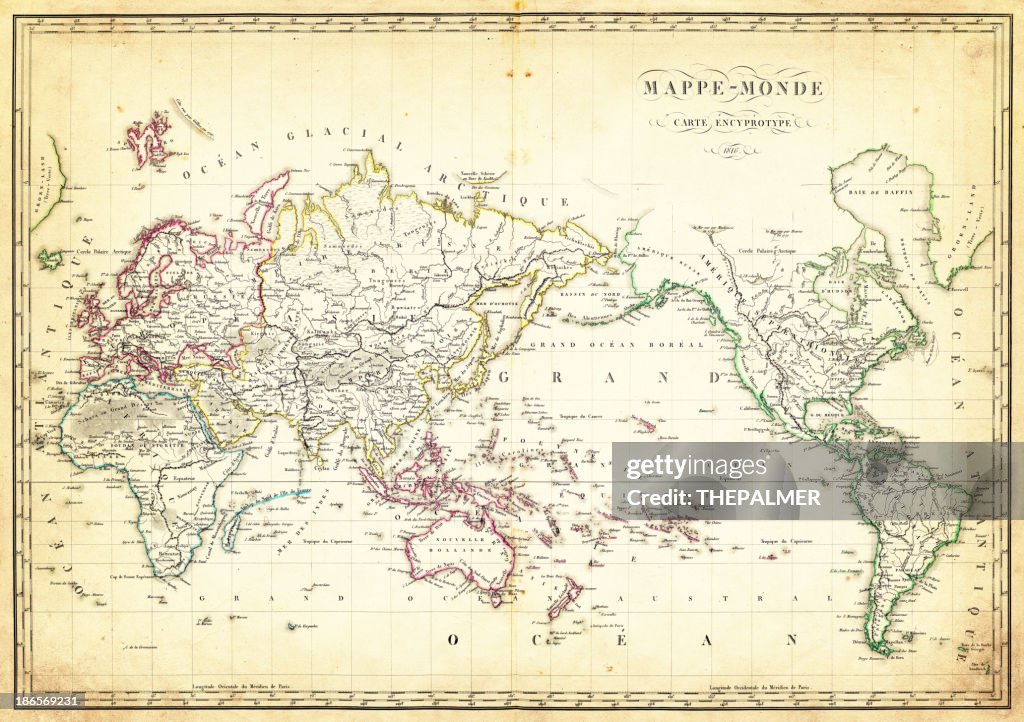 Map of the world 1816